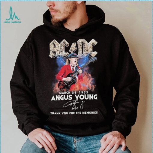 Ac Dc Angus Young March 31, 1955 Thank You For The Memories Signature Shirt