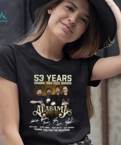 Alabama 53 Years 1969 2022 Thank You For The Memories Signatures Mens Shirt