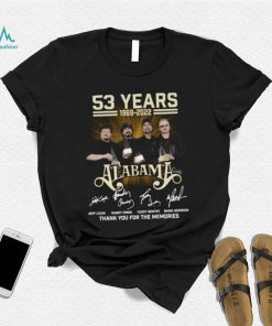 Alabama 53 Years 1969 2022 Thank You For The Memories Signatures Mens Shirt