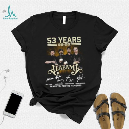 Alabama 53 Years 1969 2022 Thank You For The Memories Signatures Mens Shirt