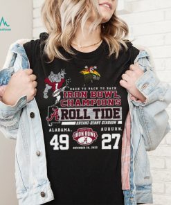 Alabama Crimson Tide Back To Back To Back Iron Bowl Champions Shirt