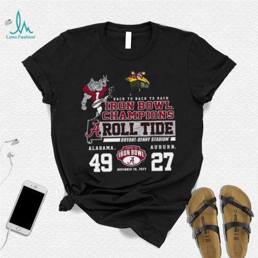 Alabama Crimson Tide Back To Back To Back Iron Bowl Champions Shirt