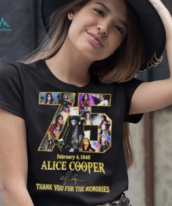 Alice Cooper 75 Years February 4, 1948 Thank You For The Memories Signature Shirt