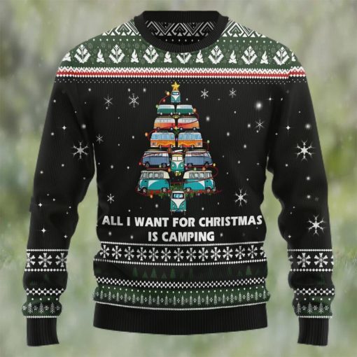 All I Want For Christmas Is Camping Ugly Christmas Sweater