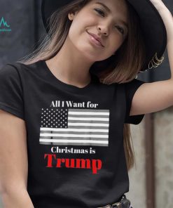 All I Want For Christmas Is Trump American Flag T Shirt