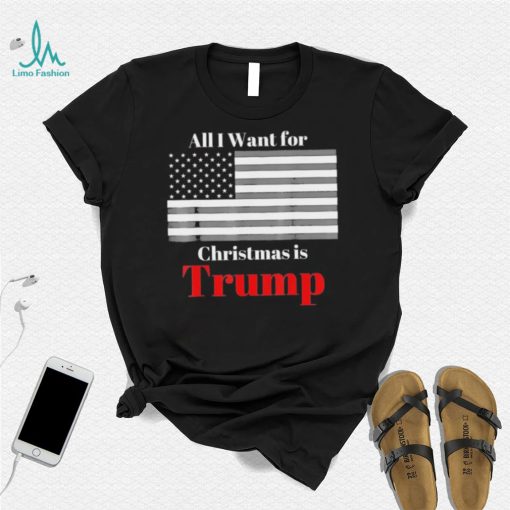 All I Want For Christmas Is Trump American Flag T Shirt