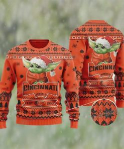 Baby Yoda Cincinnati Football Est 1968 Ugly Christmas Sweater Bengals Gifts