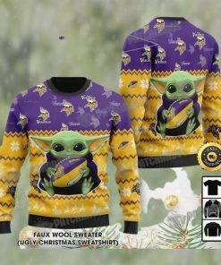 Baby Yoda Minnesota Vikings Ugly Christmas Sweater Gifts For Football NFL Fans