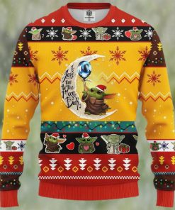 Baby Yoda Moon and Back Cute Ugly Christmas Sweater, Xmas Sweatshirt