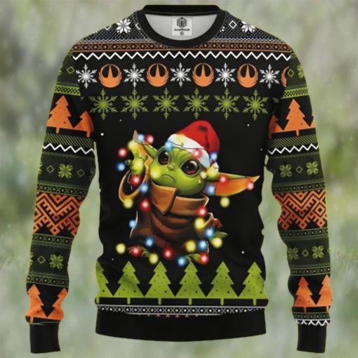 Baby Yoda Santa Light Christmas Gift Ugly Christmas Sweater