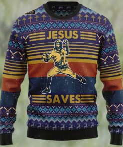 Baseball Jesus Save Ugly Christmas Sweater, Xmas Sweatshirt