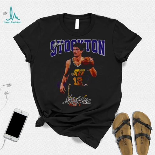 Basketball Signature John Stockton Legend Vintage Retro 80s shirt