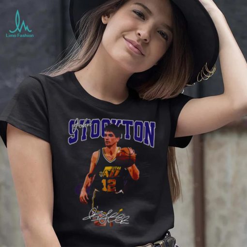 Basketball Signature John Stockton Legend Vintage Retro 80s shirt