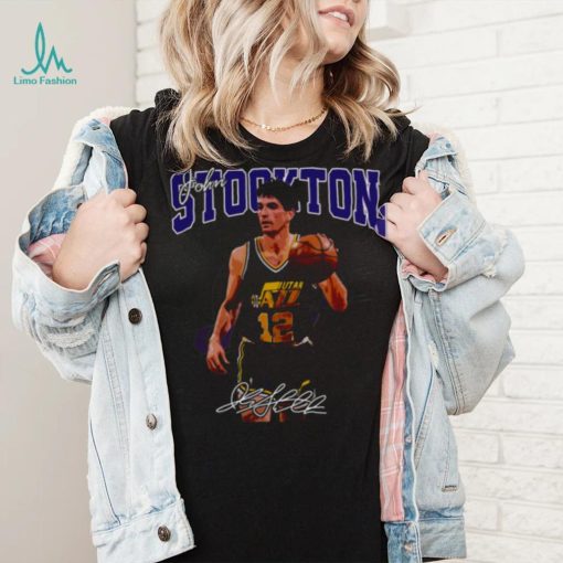 Basketball Signature John Stockton Legend Vintage Retro 80s shirt