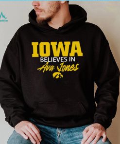 Basketball hawkeyes wearing Iowa believe in ava jones logo shirt