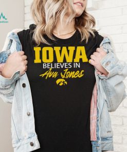 Basketball hawkeyes wearing Iowa believe in ava jones logo shirt