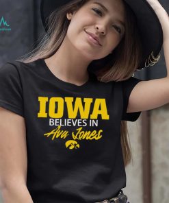 Basketball hawkeyes wearing Iowa believe in ava jones logo shirt