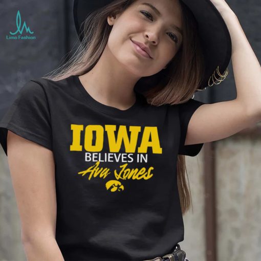 Basketball hawkeyes wearing Iowa believe in ava jones logo shirt