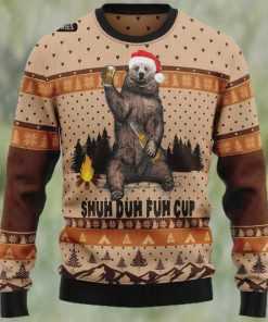 Bear Camping Christmas Ugly Christmas Sweater, Shuh Duh Fuh Cup Xmas Sweatshirt