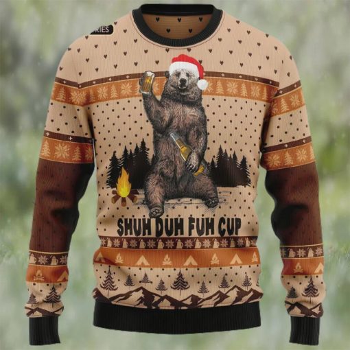 Bear Camping Christmas Ugly Christmas Sweater, Shuh Duh Fuh Cup Xmas Sweatshirt