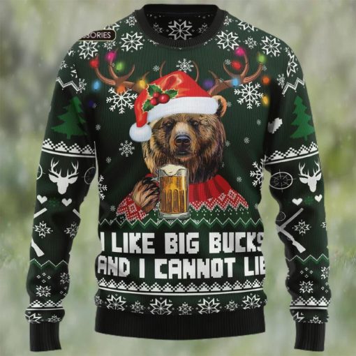 Bear Hunting and Beer Christmas Ugly Christmas Sweater, Xmas Sweatshirt