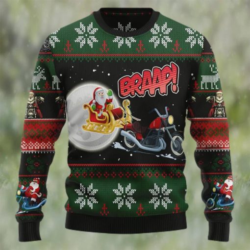 Biker Santa Xmas Ugly Christmas Sweater