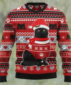 Black Cat Christmas Pattern Ugly Christmas Sweater