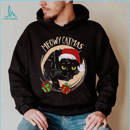 Black cat Santa Meowy Catmas 2022 shirt