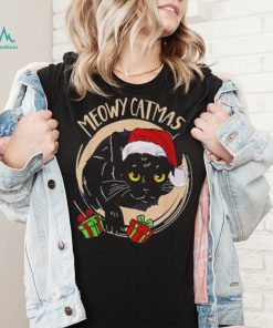 Black cat Santa Meowy Catmas 2022 shirt