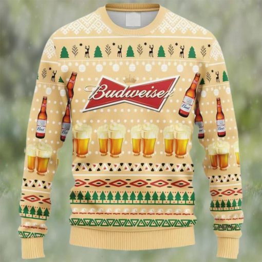 Budweiser Beer Ugly Christmas Sweater, Faux Wool Sweater, Gifts For Beer Lovers, International Beer Day, Best Christmas Gifts For 2022 – Prinvity