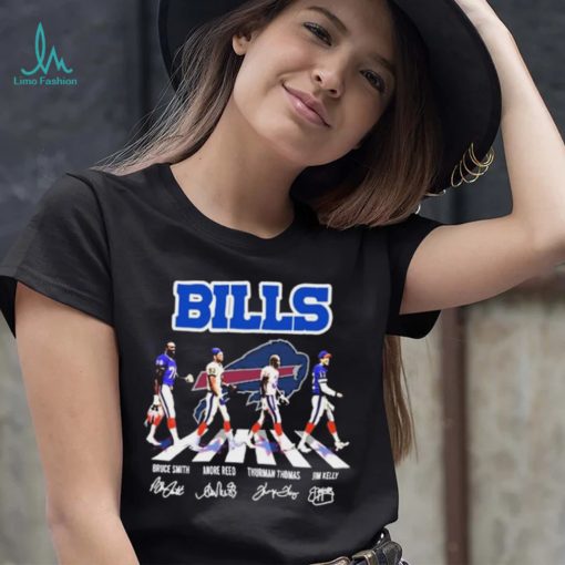 Buffalo Bills Abbey Road Bruce Smith Andre Reed Thurman Thomas And Jim Kelly Signatures Shirt