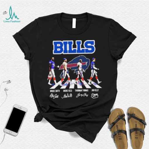 Buffalo Bills Abbey Road Bruce Smith Andre Reed Thurman Thomas And Jim Kelly Signatures Shirt