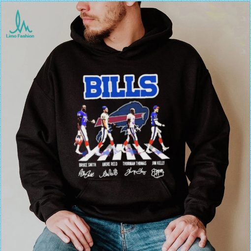 Buffalo Bills Abbey Road Bruce Smith Andre Reed Thurman Thomas And Jim Kelly Signatures Shirt