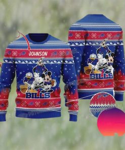 Buffalo Bills Disney Mickey Mouse Personalized Christmas Ugly Sweater Gift For Fan