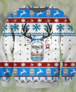 Busch Beer Deer Horns Ugly Christmas Sweater Gift For Beer Lovers