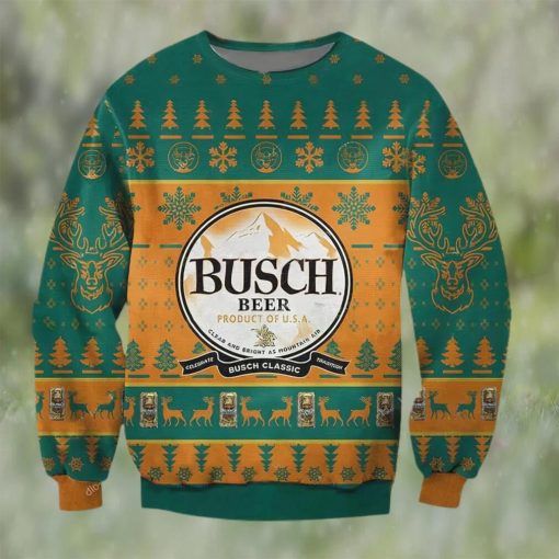 Busch Classic Beer Product Of USA Ugly Christmas Sweater, Faux Wool Sweater, Gifts For Beer Lovers, International Beer Day, Best Christmas Gifts For 2022 – Prinvity