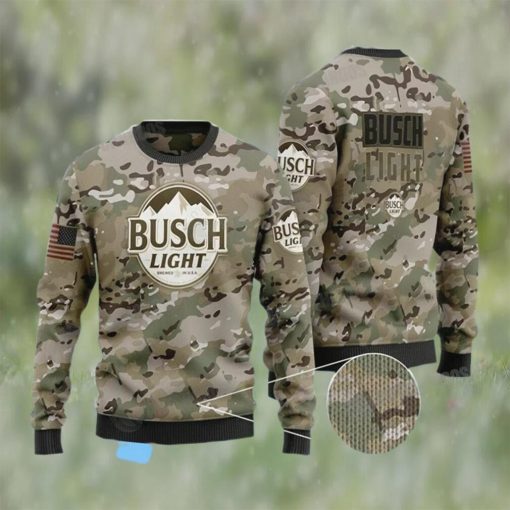 Busch Light Camo Ugly Christmas Sweater Beer Lovers Gifts