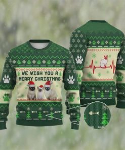 Cat Christmas Sweater, Siamese Cat We Wish You A Merry Ugly Christmas Sweater 3D