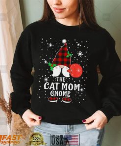 Cat Mom Gnome Buffalo Plaid Matching Family Christmas T Shirt