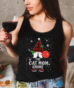 Cat Mom Gnome Buffalo Plaid Matching Family Christmas T Shirt1