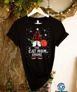 Cat Mom Gnome Buffalo Plaid Matching Family Christmas T Shirt2