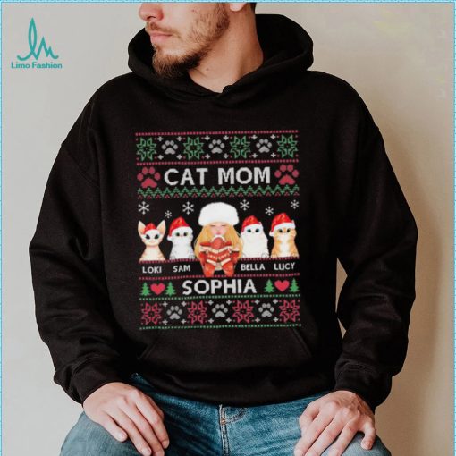 Cat Mom Loki Sam Bella Lucy Sophia Ugly Christmas Shirt