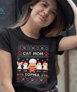 Cat Mom Loki Sam Bella Lucy Sophia Ugly Christmas Shirt