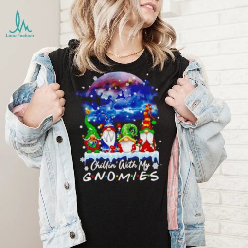 Chillin’ With My Gnomes Lights Moon Merry Christmas Shirt