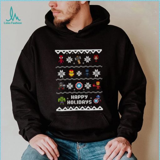 Christmas Happy Holidays Avengers Pixel shirt