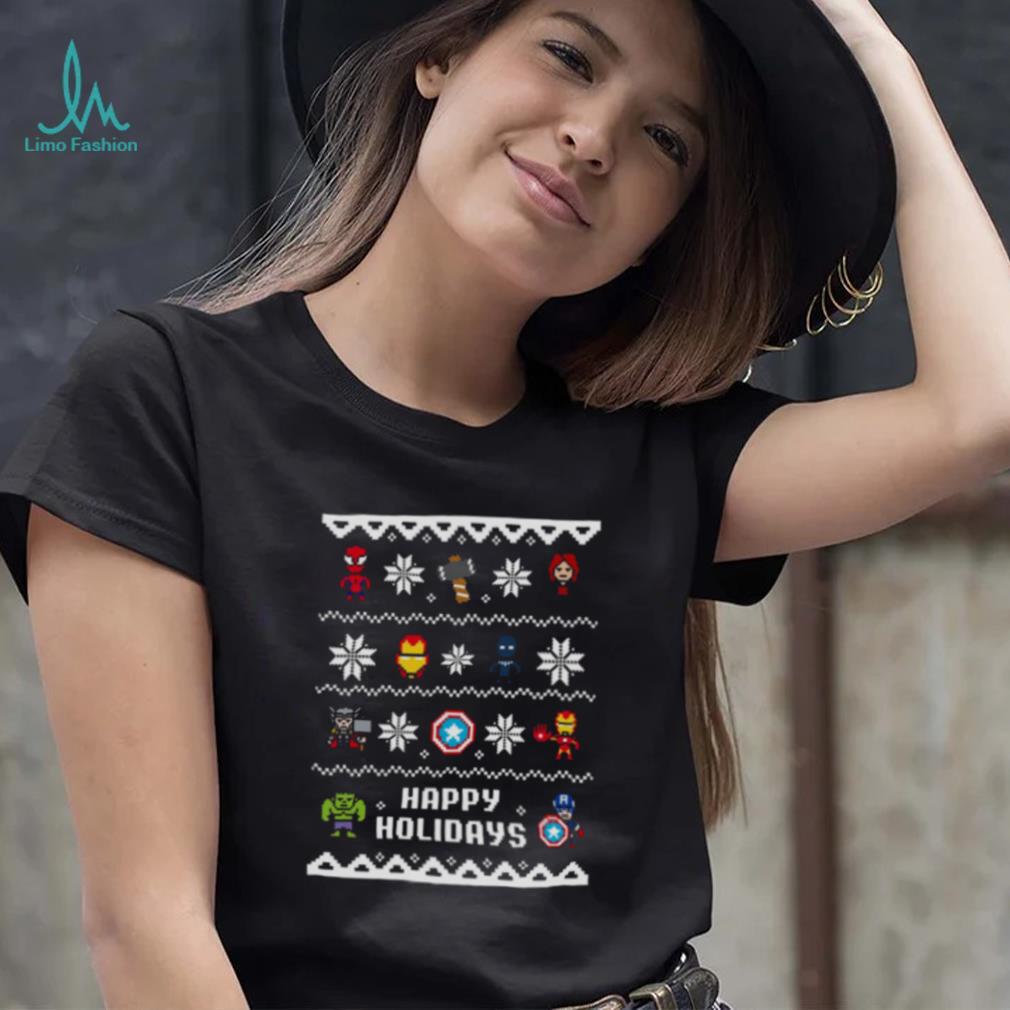 Christmas Happy Holidays Avengers Pixel shirt Christmas Happy Holidays Avengers Pixel shirt