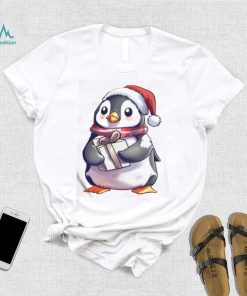 Christmas Penguin Holding A Present shirt
