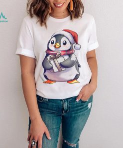Christmas Penguin Holding A Present shirt