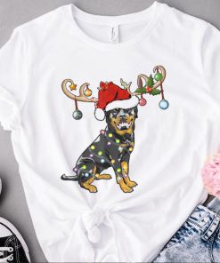 Christmas Reindeer Rottweiler Dog T Shirt