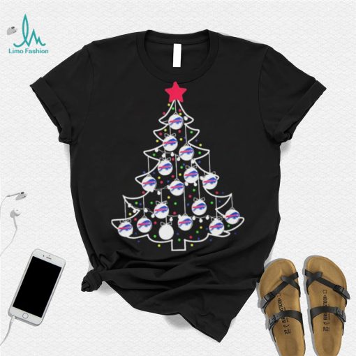 Christmas Tree Buffalo Bills Lights Merry Christmas Logo Shirt